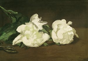 Tak van witte pioenen en snoeischaar, 1864